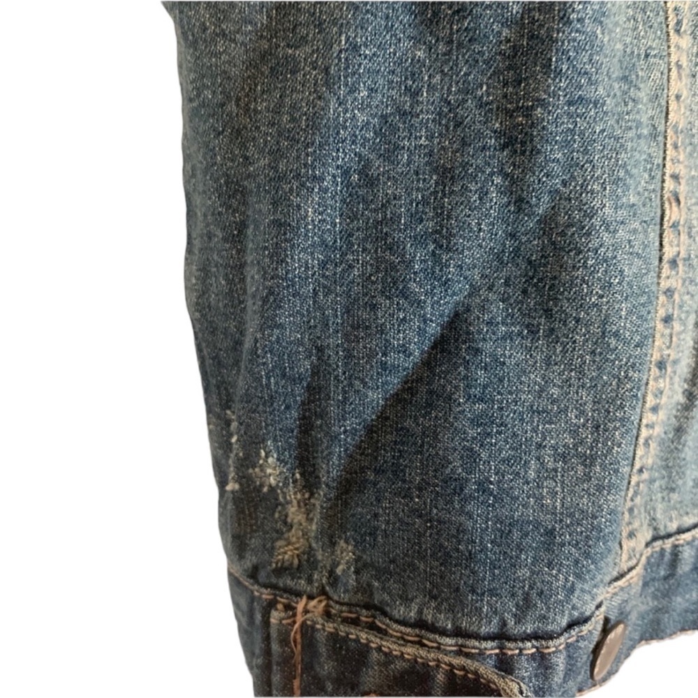 Route 66 Distressed Denim Vest - Picture 4 of 6